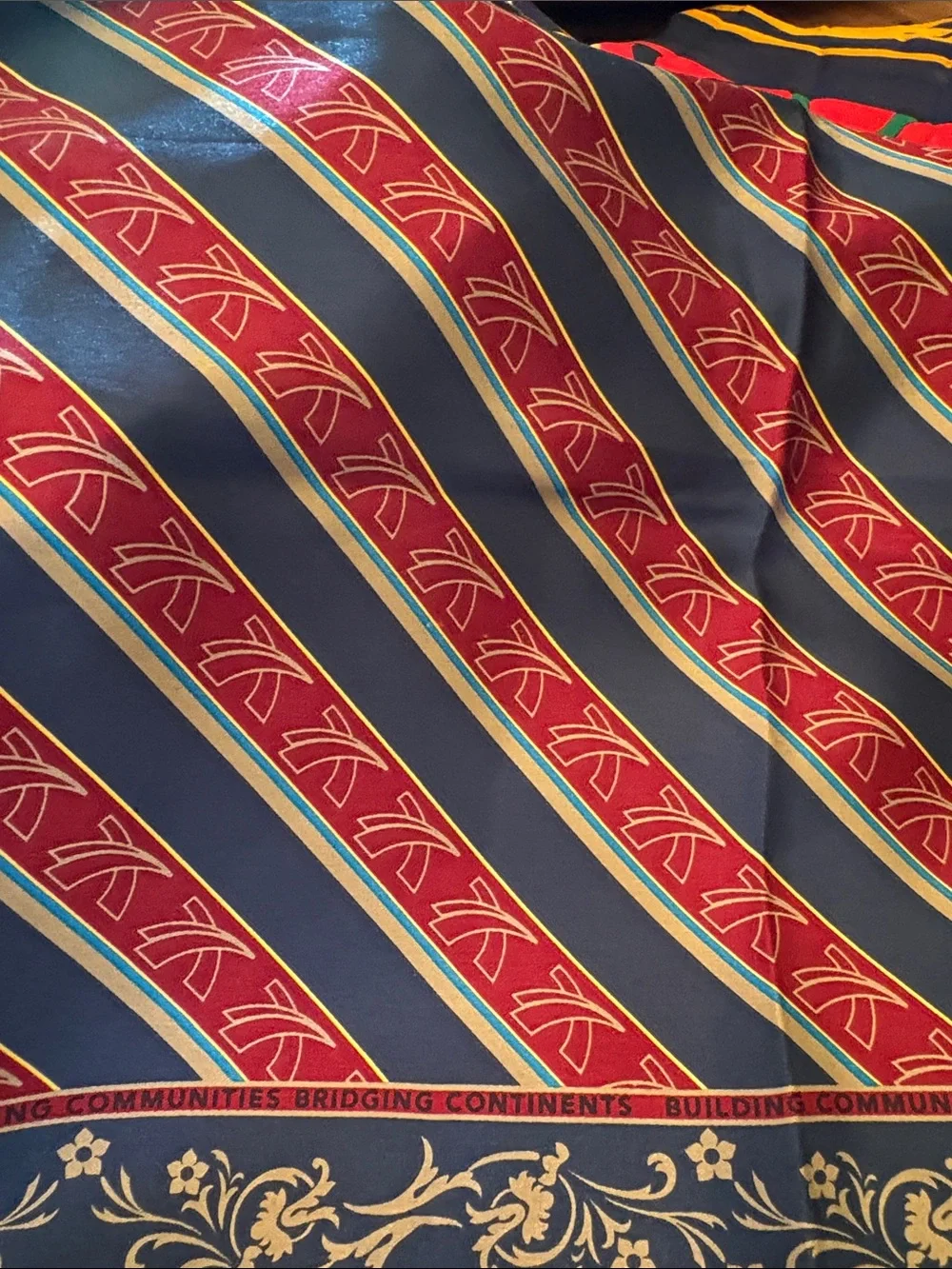Vintage silk Pillori design Rotarian silk scarf